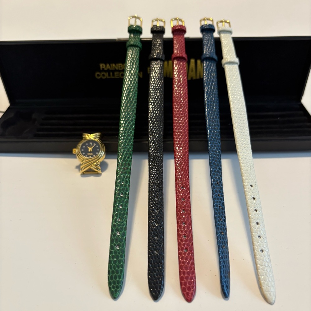 NWOT Vintage Medana‎ Rainbow Watch Set – 5 Interchangeable Straps